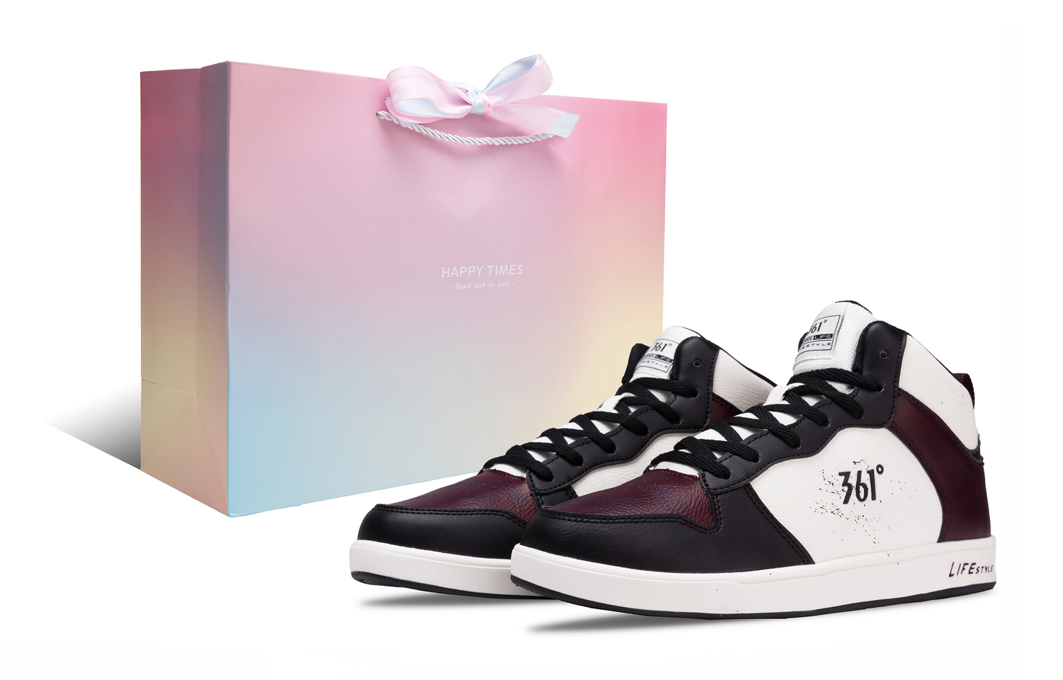 

Кроссовки для скейтбординга Air Force 1 Abrasion Resistant Slip Resistant Mid top Unisex 361°, черный белый burgundy