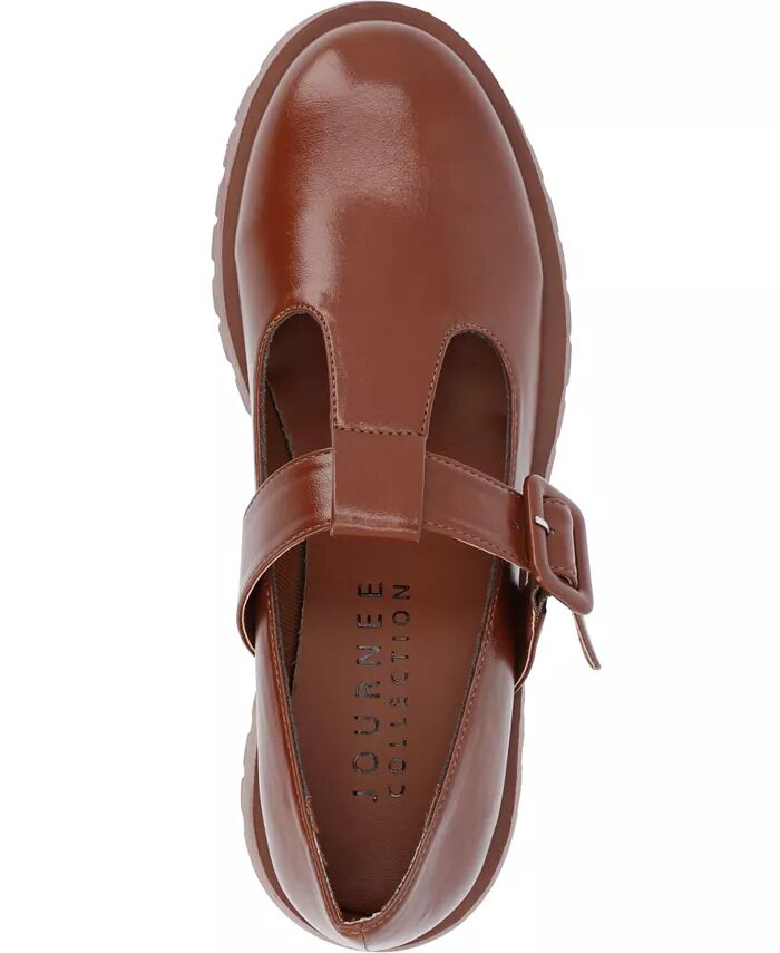 Женские туфли-лодочки Suvi Treaded Sole Mary Jane Flats Journee Collection, коричневый — фото 4
