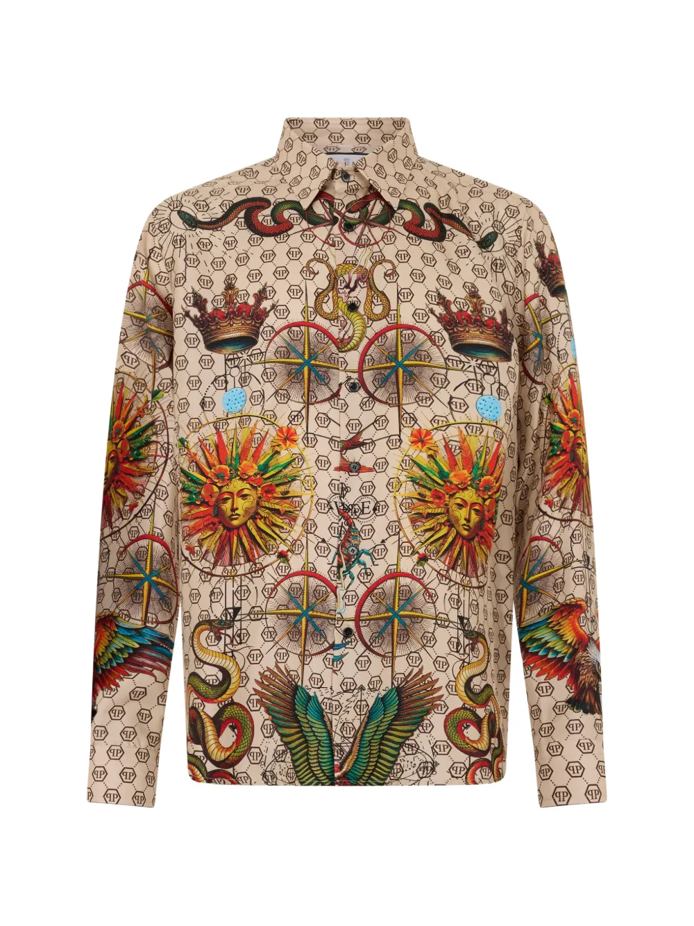 

Рубашка с монограммой тату Philipp Plein, бежевый