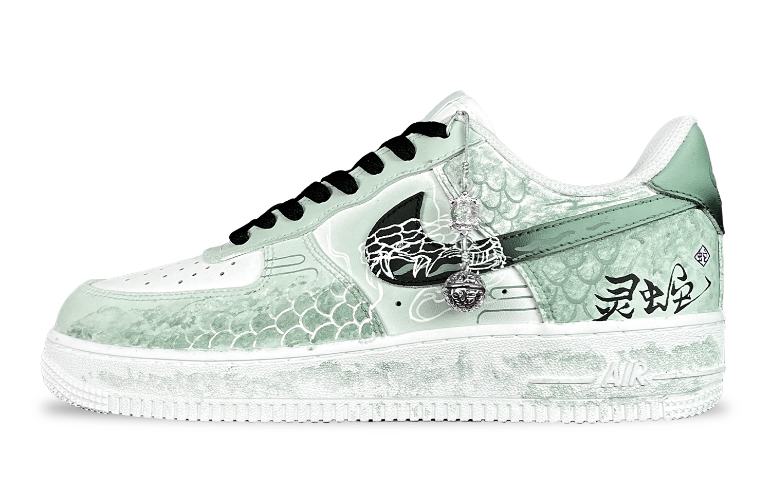 

Nike Кроссовки Air Force 1 Enchanted Realm Serpent Green с антискользящим покрытием, износостойкие, низкие, для скейтбординга, мужские, белые, зеленые