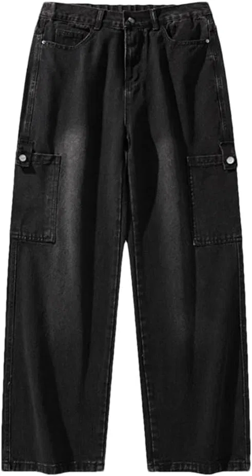 Джинсы свободные прямые Men's High Street, черный и серый