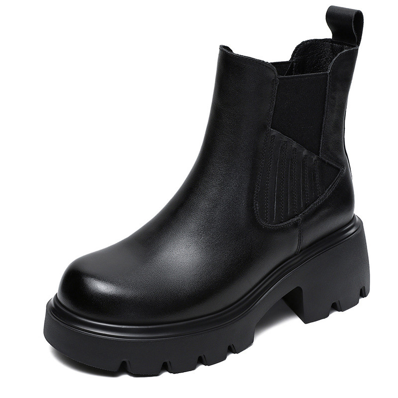 Короткие ботинки челси 6 см женские Devanro, Black