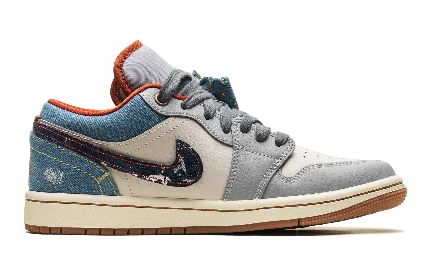 

Кроссовки Air Jordan 1 Skateboarding Shoes Women's Low-top White/gray/red/blue, синий/красный