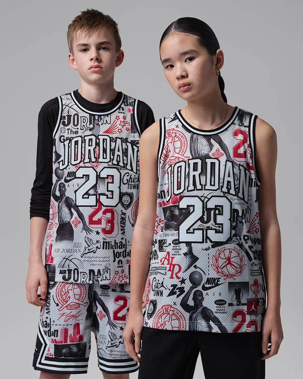 Детская футболка Jordan Printed 23 Jersey, Neutral Grey