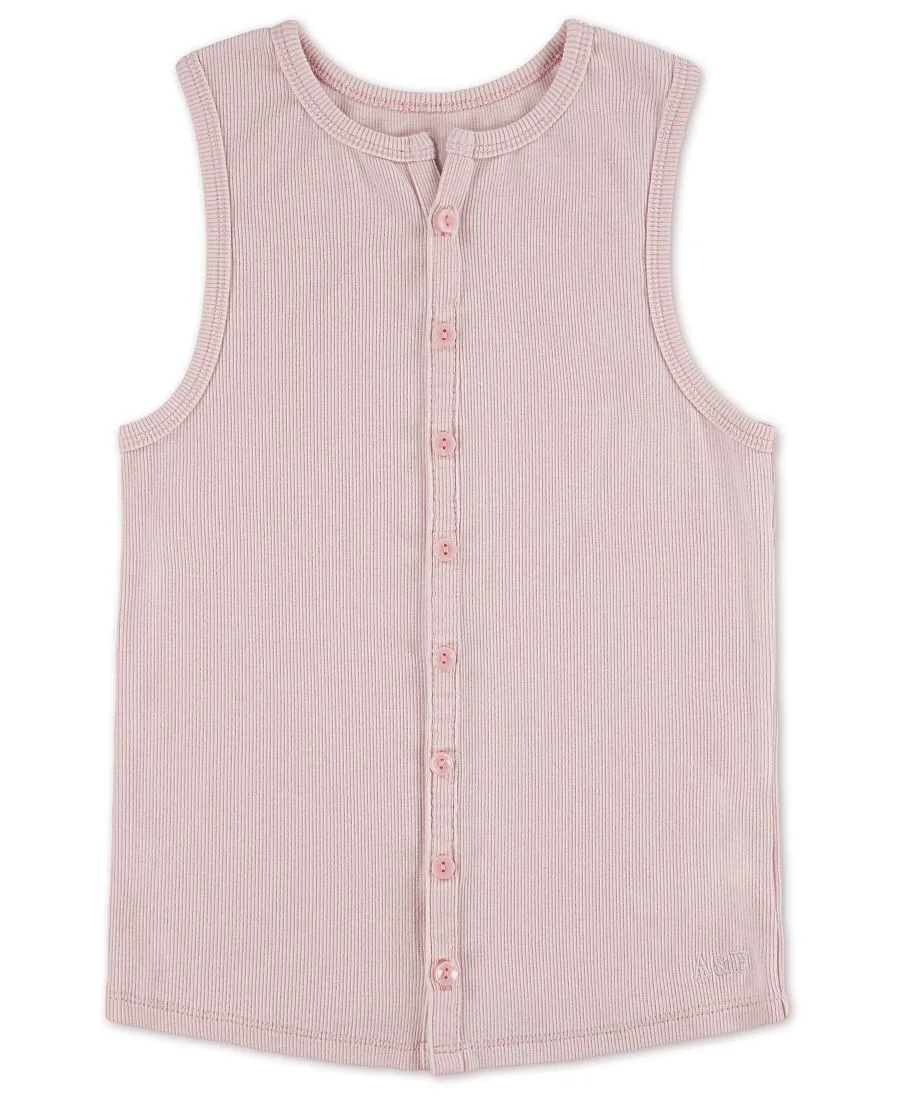 Детская майка на пуговицах Abercrombie kids, chalk розовый