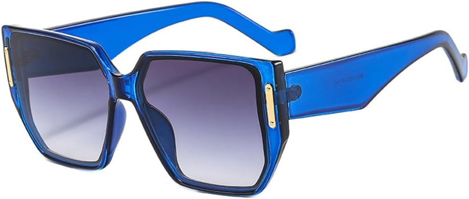 

Большие солнцезащитные очки неправильной формы для женщин с градиентным переходом цвета, защита от УФ-излучения UV400, ретро-очки для мужчин в стиле панк HCPIHF, Blue Gray Gradient