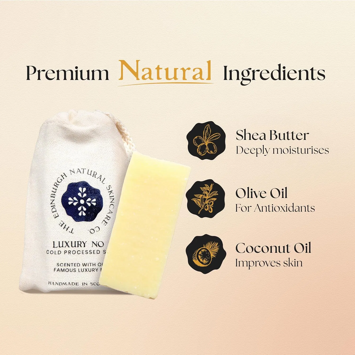 Натуральное мыло ручной работы The Edinburgh Skincare Company с маслом ши, кокосовым маслом и лавандой The Edinburgh Natural Skincare Company Ltd. — фото 2