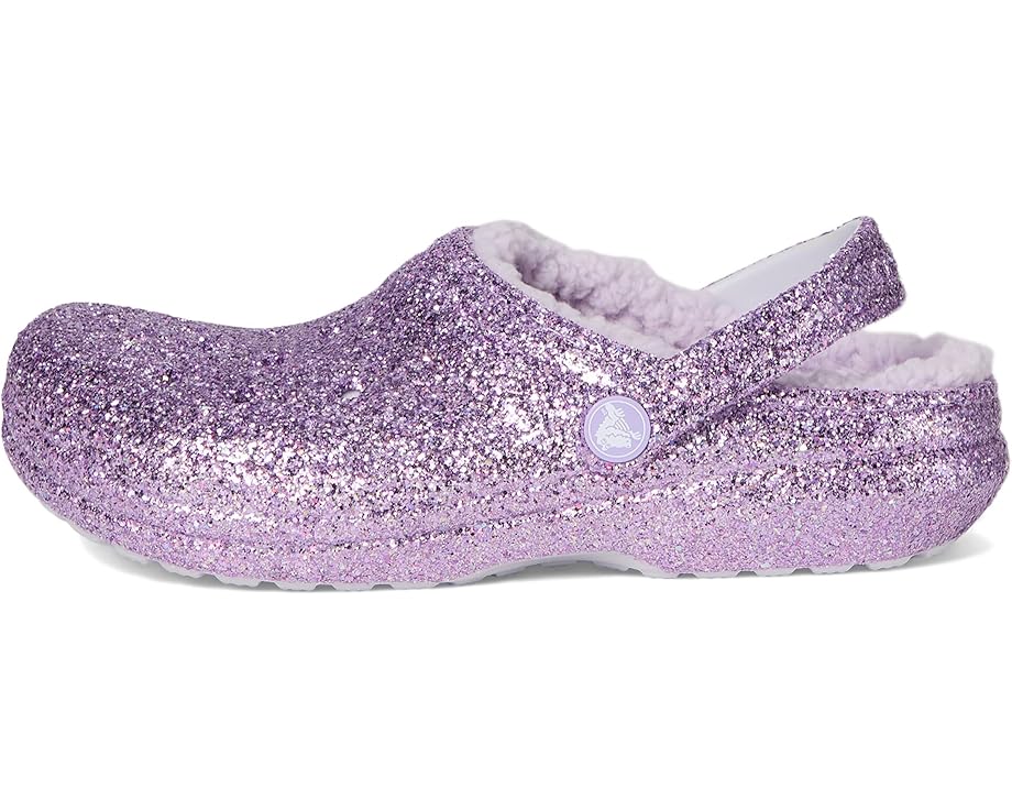 Детские кроксы Crocs Classic Lined Glitter Clog (для малышей) Crocs Kids, Purple Moon — фото 4