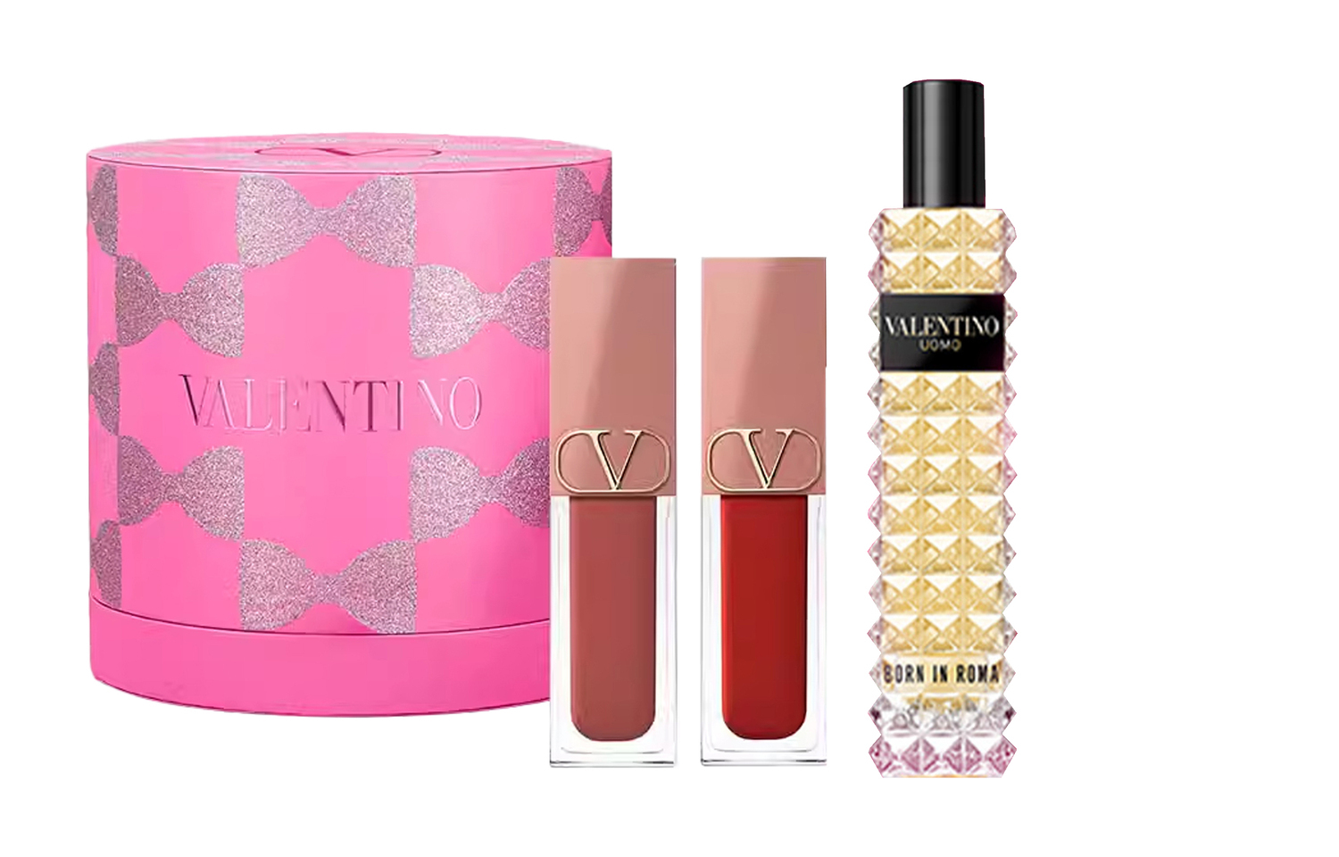Набор макияжа Nude Tube Two Tone увлажняет и питает Valentino, Lipstick #113R 3.4g+Liquid Lipstick #151R 6.5ml+темно-Night Mr. Perfume Q Fragrance 15ml — фото 4