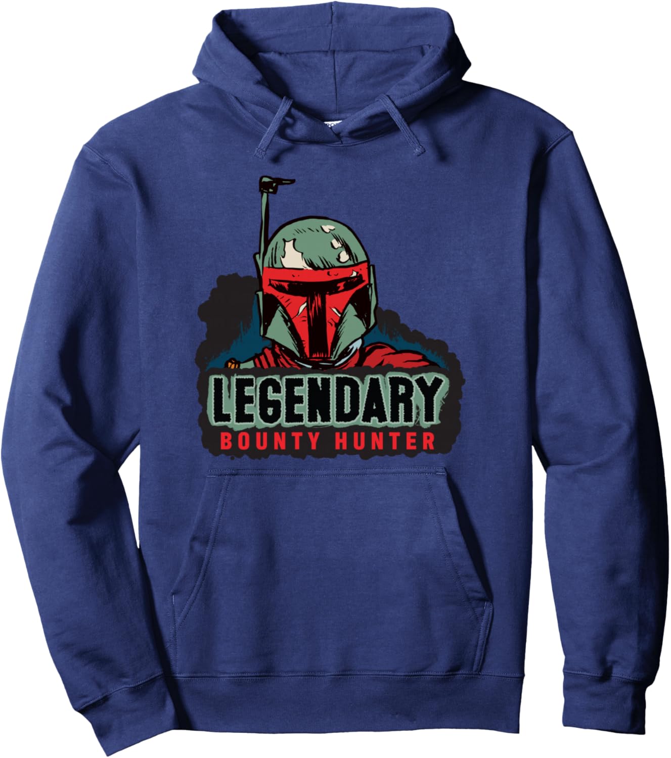 

Худи с изображением легендарного охотника за головами из «Звездных войн» - мандалорца Боба Фетта Star Wars, темно-синий