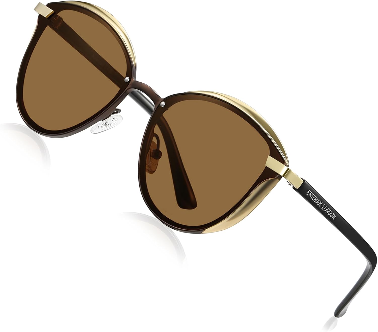 

EL73N Оригинальные поляризованные солнцезащитные очки UV400 HD для женщин, модель «кошачий глаз», для путешествий, спорта и вождения: серия British Heritage, 4 Erizman London, Brown