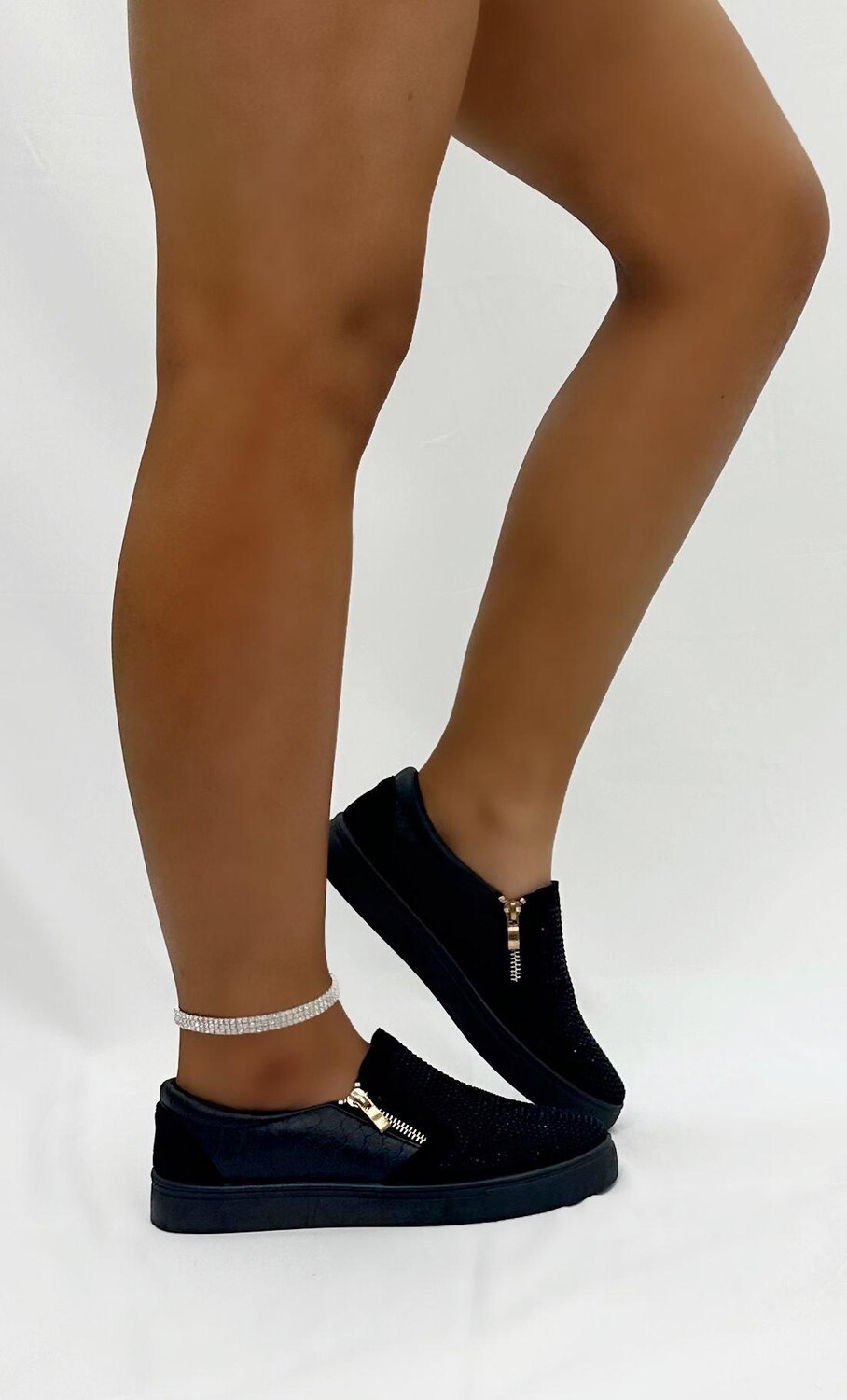 

Кроссовки без шнуровки Crystal Suede Zip Pumps Trainers Love Lemonade, черный