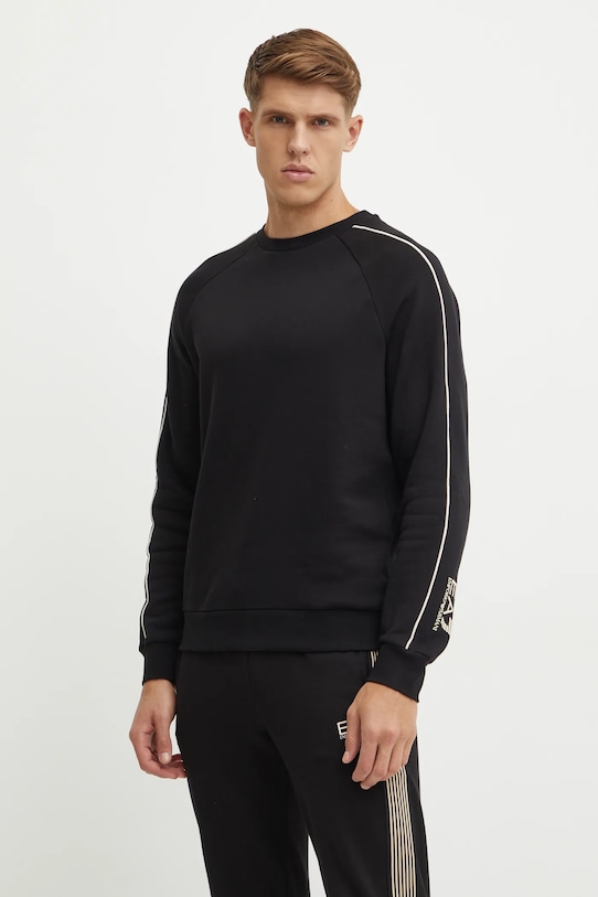 

Хлопковая толстовка Ea7 Emporio Armani, черный