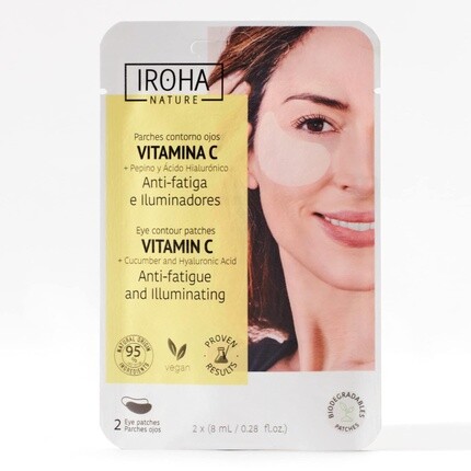

IROHA NATURE Увлажняющие патчи для глаз против морщин с витамином С, огурцом и гиалуроновой кислотой