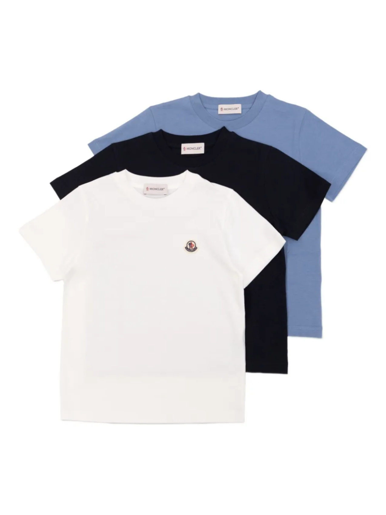 

Футболки из хлопка с нашивкой-логотипом Moncler Enfant (упаковка из трех штук), черный