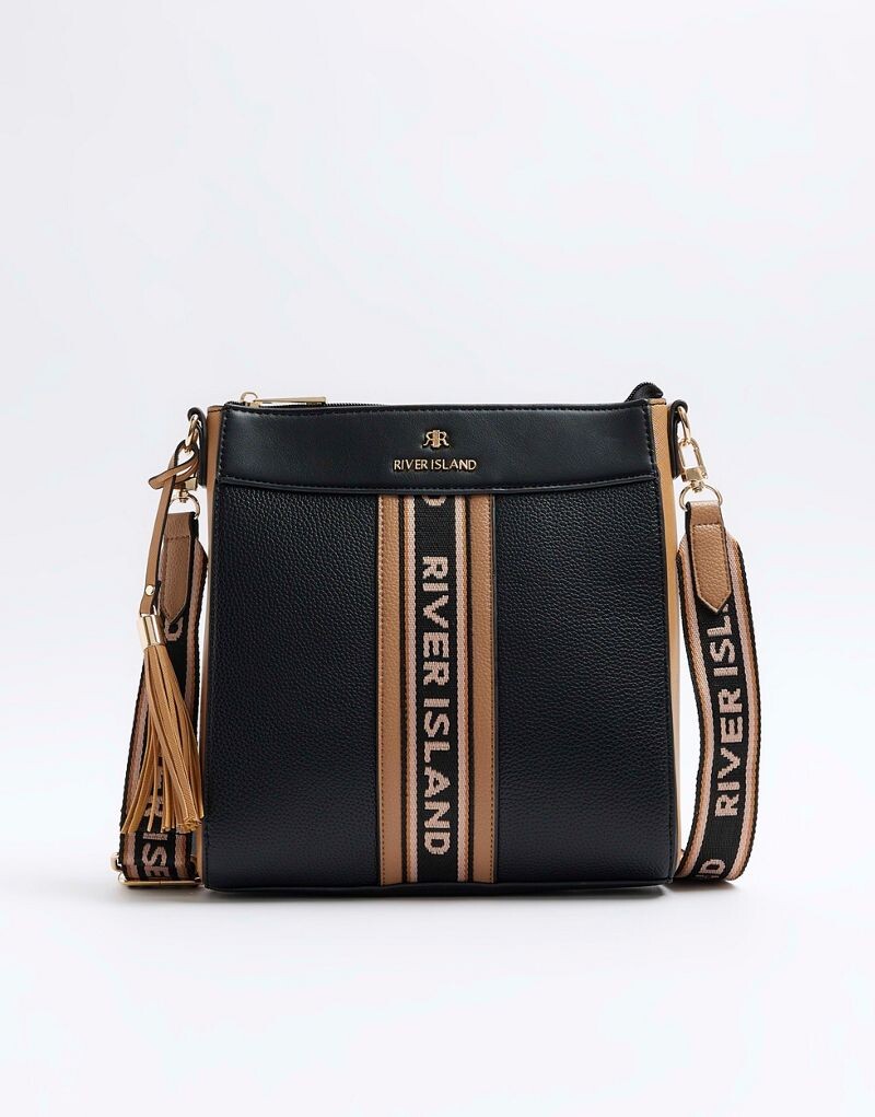 

Черная сумка через плечо River Island Webbing