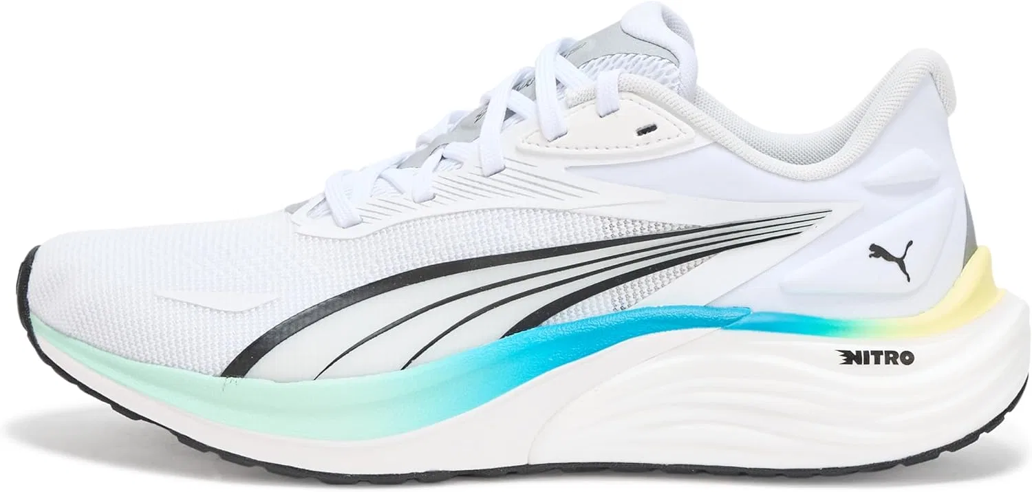 Мужские беговые кроссовки PUMA Electrify Nitro, Puma White Mint Melt Speed Blue — фото 2