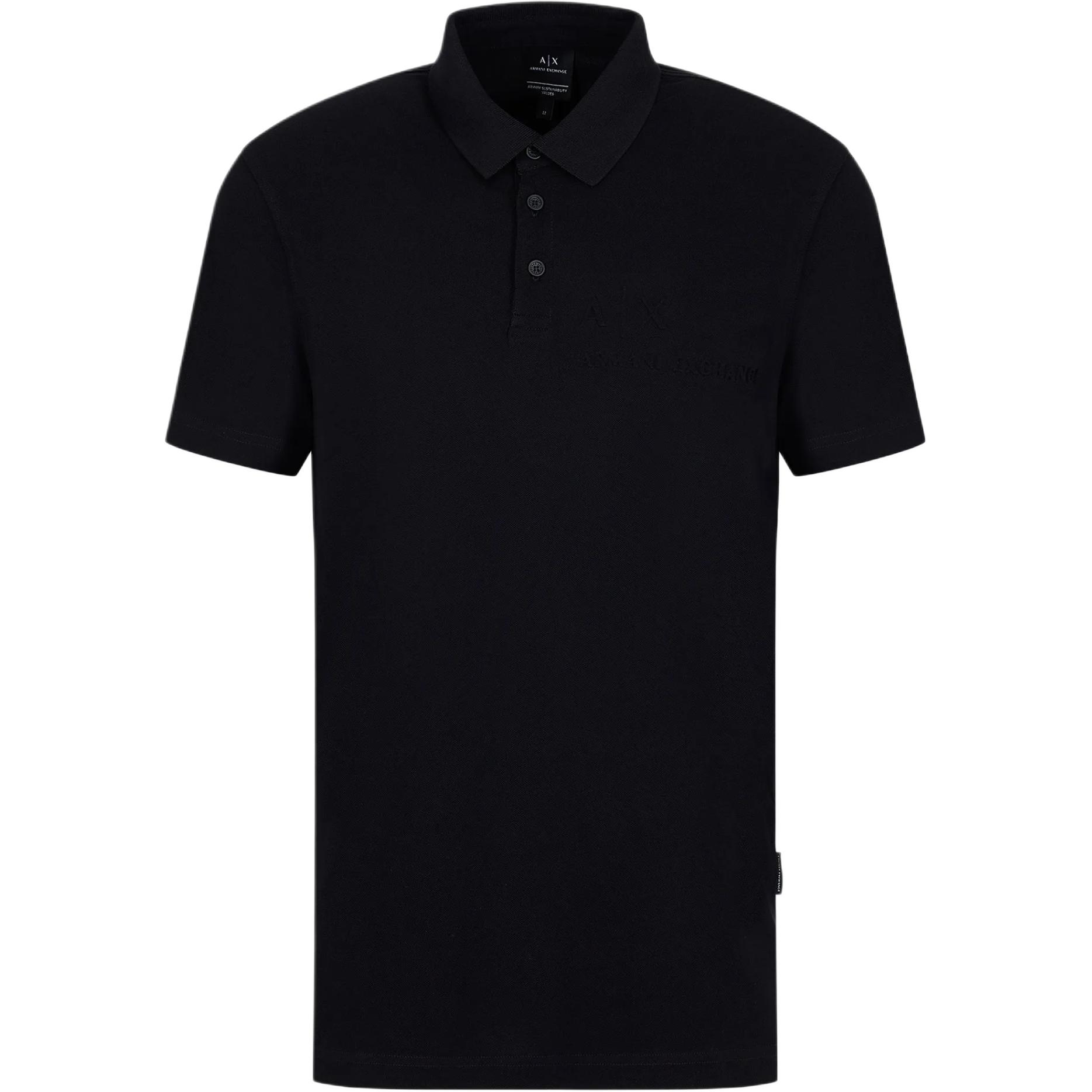 

Armani Exchange Мужская поло-рубашка AE, черная, Черный, Armani Exchange Мужская поло-рубашка AE, черная