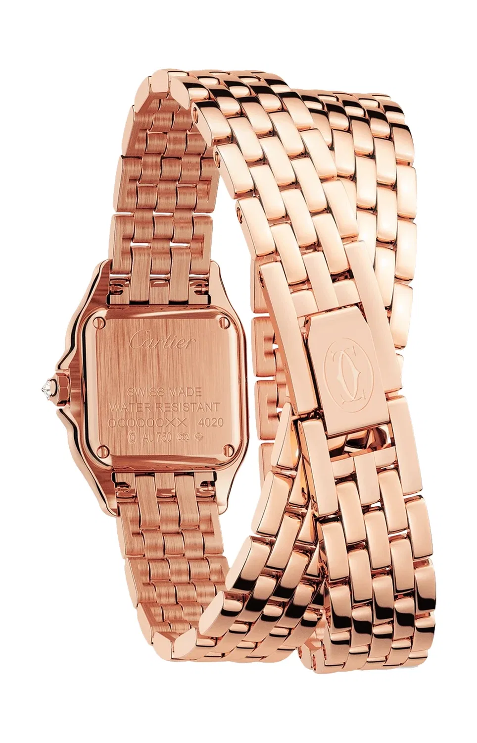 PANTHÈRE DE CARTIER МОДЕЛЬ PICCOLO, РОЗОВОЕ ЗОЛОТО, ДИАМАНТЫ, КВАРЦ - WJPN0069, золотой — фото 4
