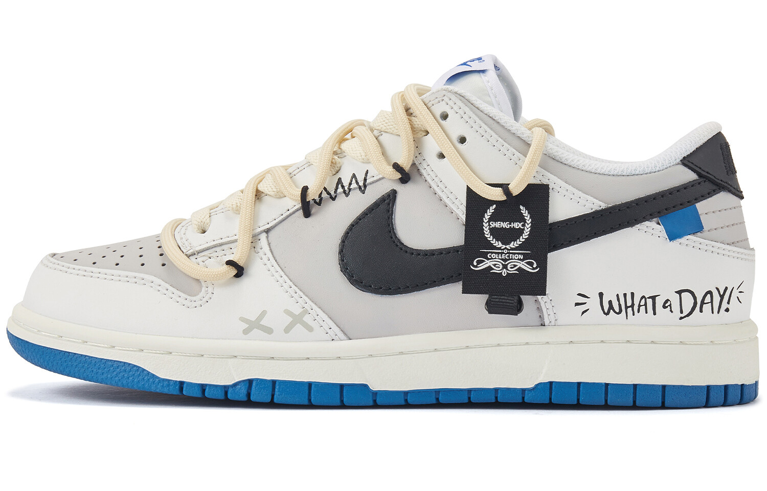 

Кроссовки Nike Dunk Skateboard Shoes Women's Low-Top White Gray Blue