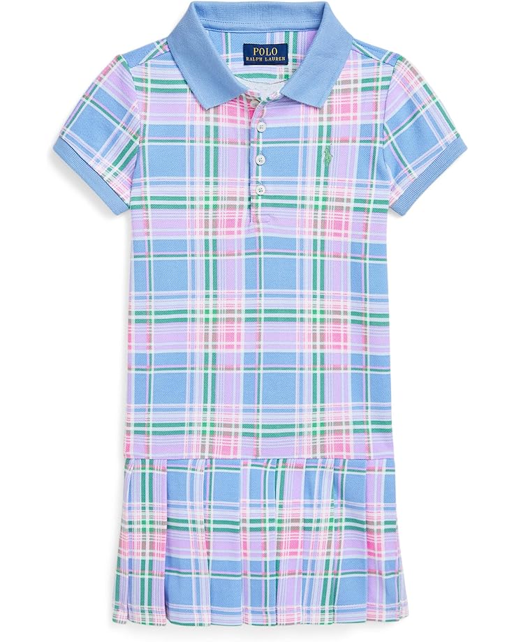 

Платье Polo Ralph Lauren Kids Plaid Cotton Mesh Polo Dress, цвет Preppy Madras/Green