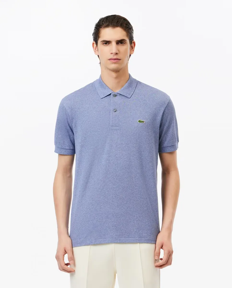 

Классическая мужская рубашка-поло с меланжевым узором Lacoste, светло-голубой