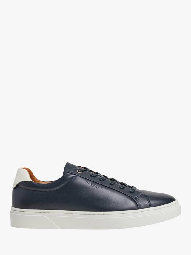 

Классические кожаные кроссовки на шнуровке Hackett London, цвет Marine Blue