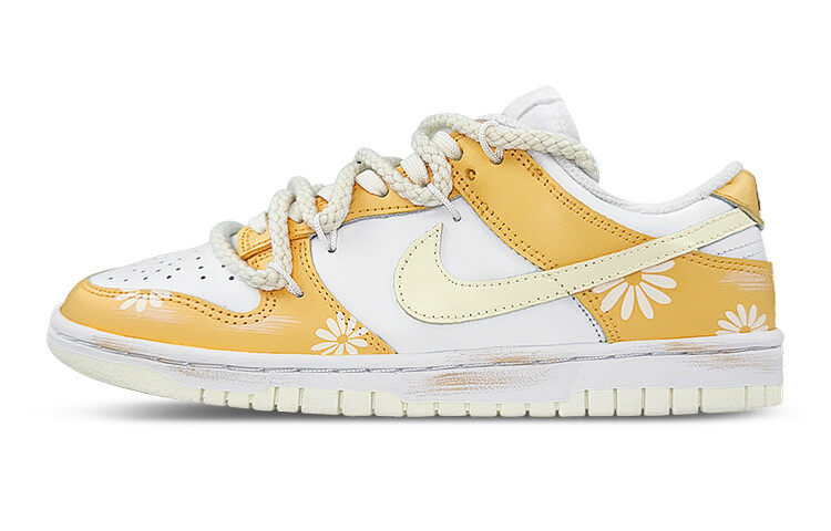 

Кроссовки Nike Dunk Skateboard Shoes Women's Low-Top White Yellow