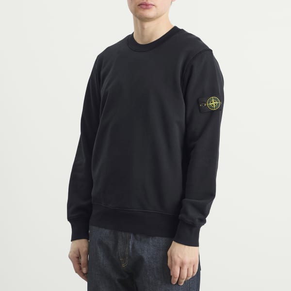 Толстовка с круглым вырезом, окрашенная в готовом виде Stone Island, темно-синий синий — фото 2