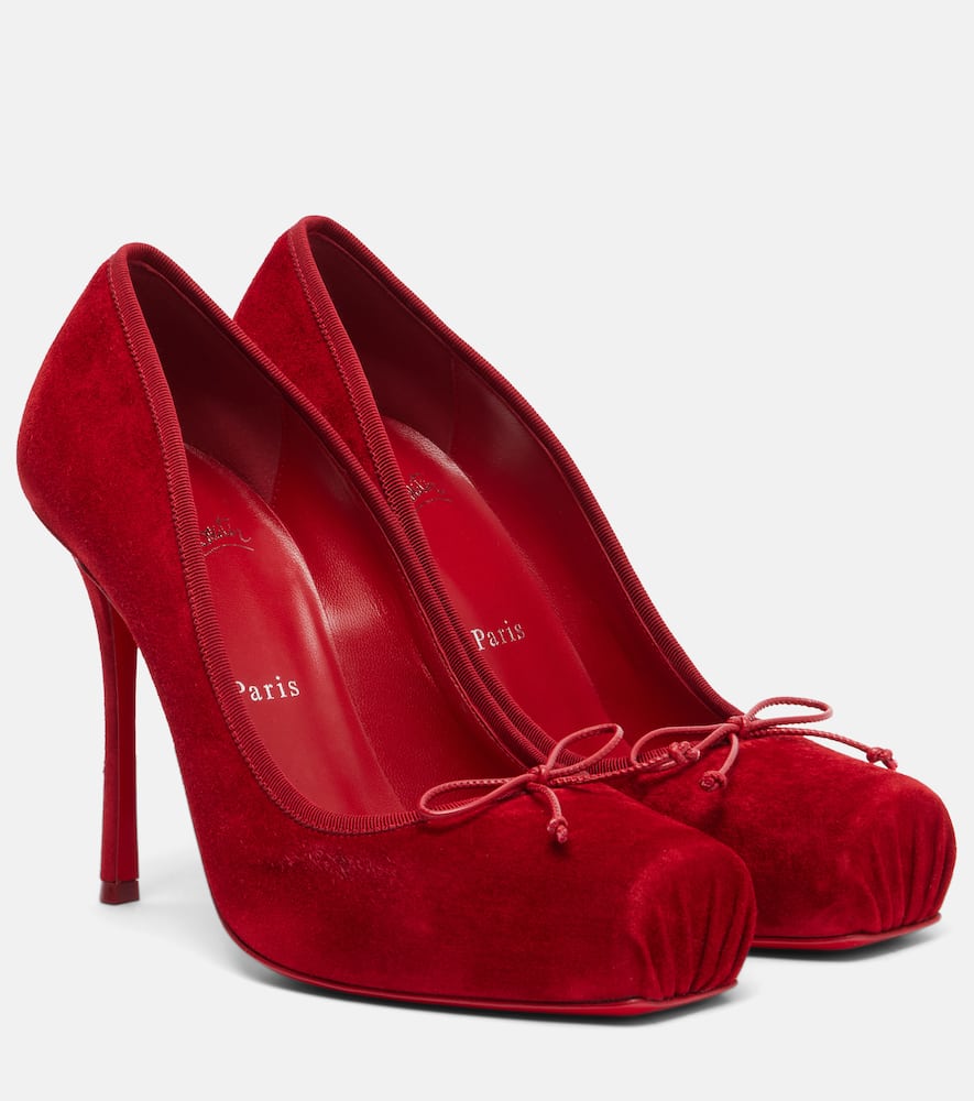 Туфли-лодочки Cassia Nodo 100 из замши Christian Louboutin, Velours/Gg/Lin