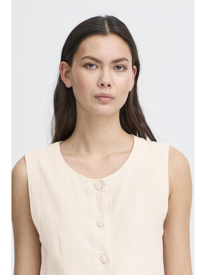 

Рубашка с короткими рукавами IHLINNO, стандартный крой, цвет: натуральный экрю. ICHI