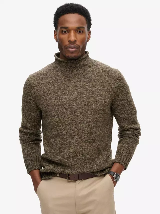 

Джемпер Superdry 90s Roll Neck, цвет deep/khaki/marl