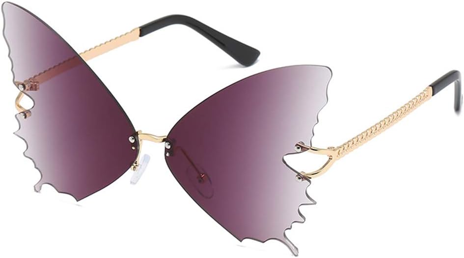 

COTIA 2020 Новые винтажные солнцезащитные очки без оправы с градиентным рисунком в виде бабочек, модные женские и мужские, трендовые, для вечеринок, зеркальные, UV400, Gray