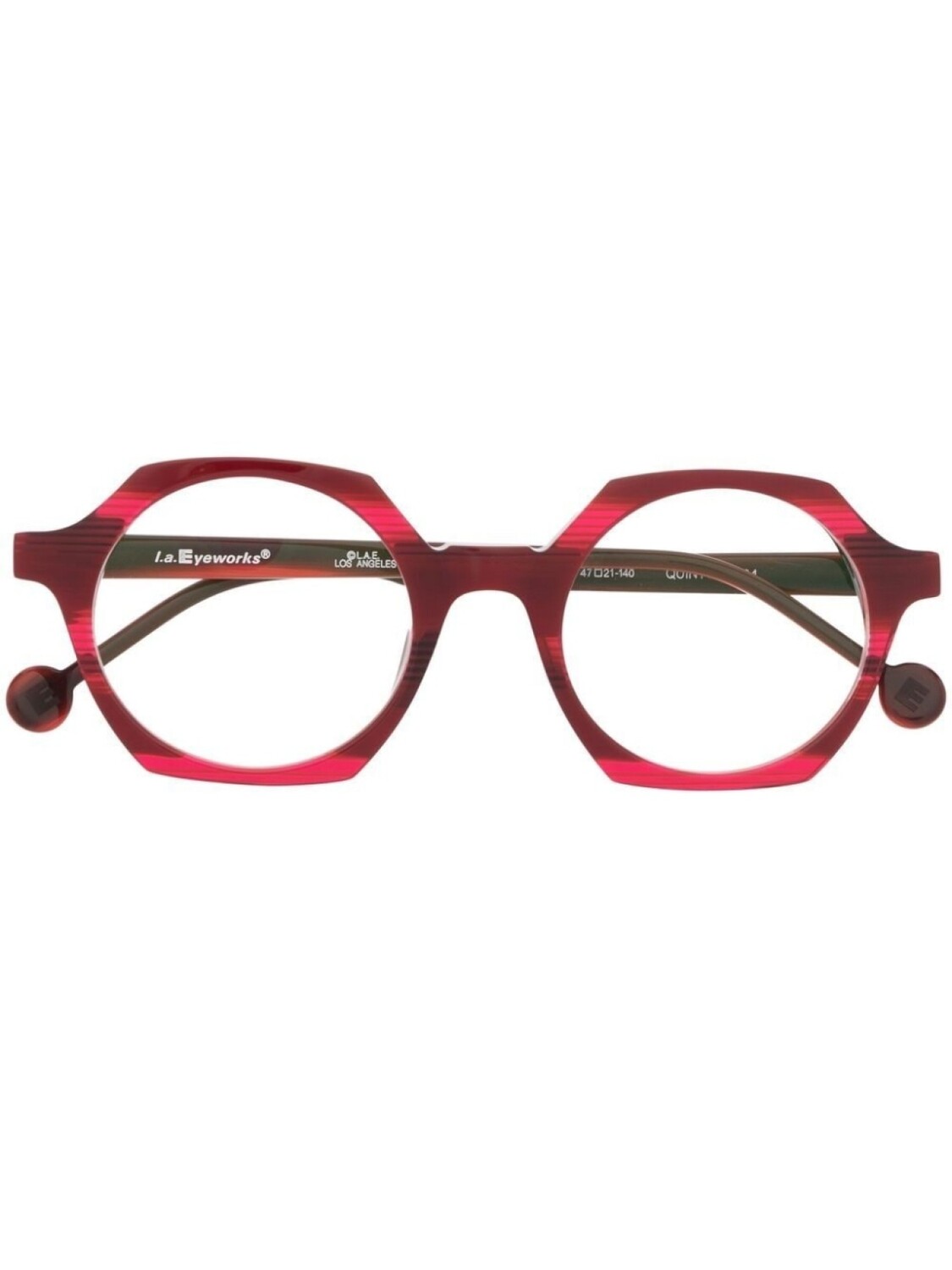 

L.A. EYEWORKS очки в геометричной оправе, красный