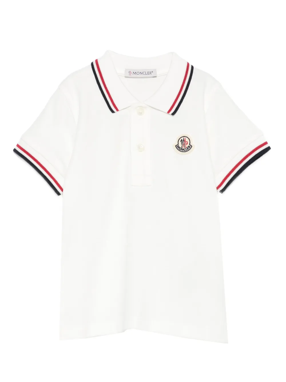 

Рубашка-поло с нашивкой-логотипом Moncler Enfant, белый