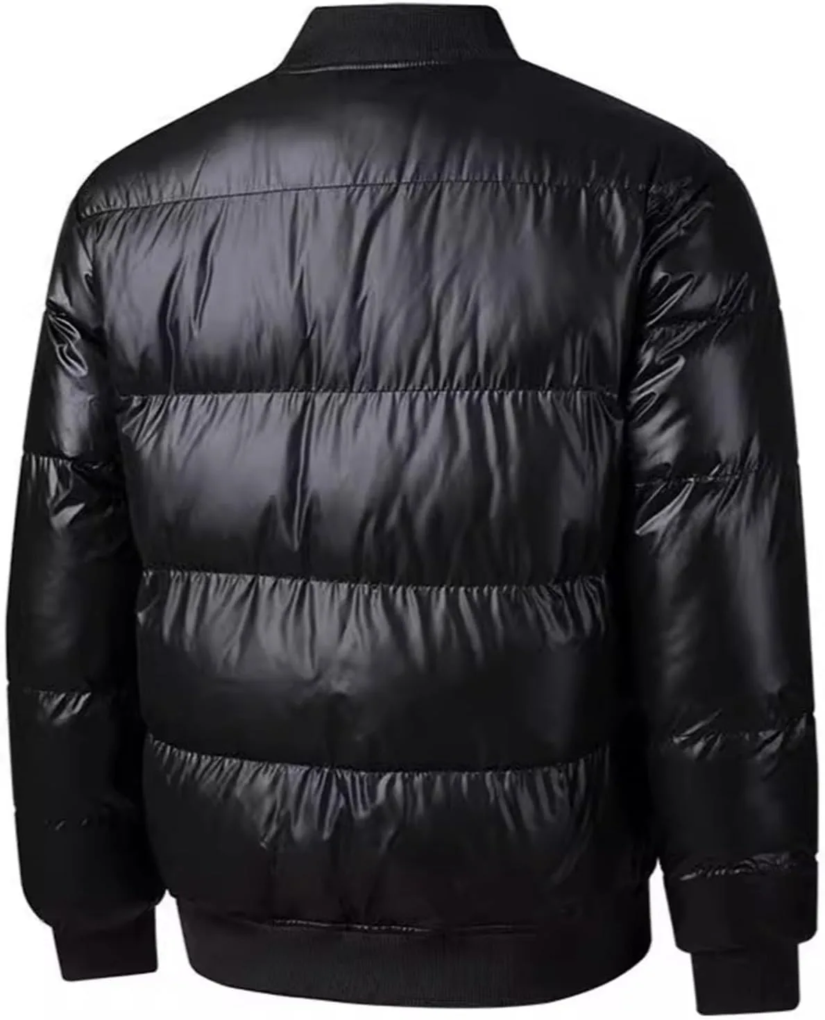 Мужская пуховик Outdoor Waterproof Thermal down куртка зимняя легкая утепленная стеганая куртка без капюшона Generic, черный — фото 2