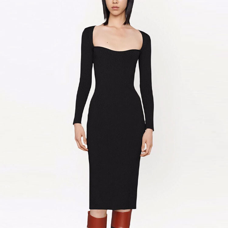 Платье женское Gucci классическое, с длинными рукавами, черный — фото 3