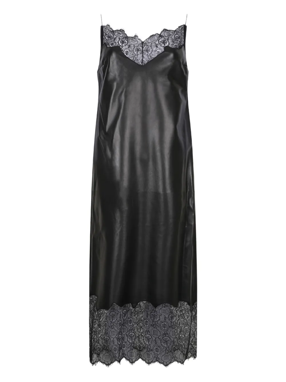 

Кожаное платье миди Givenchy, черный