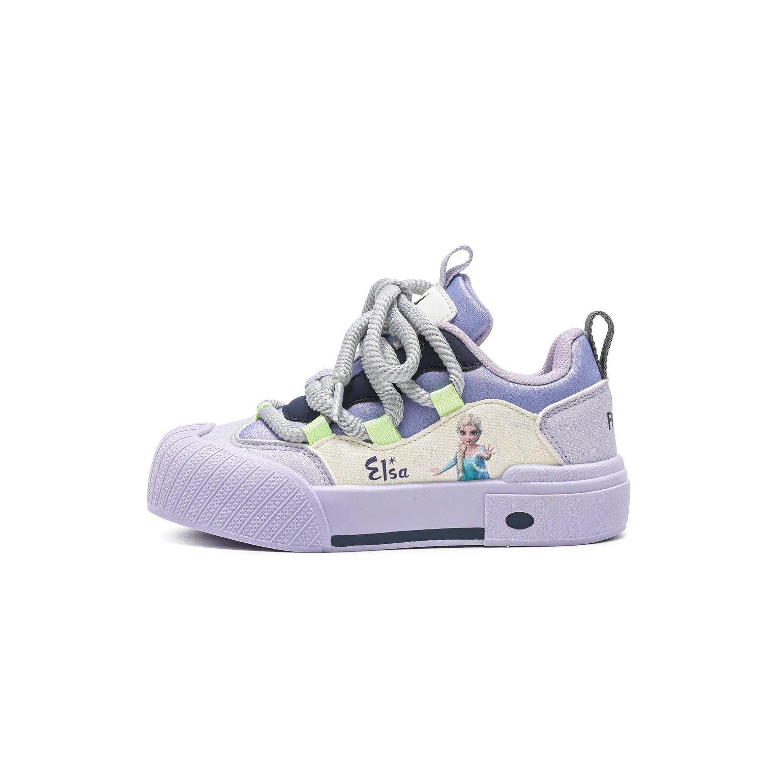 Детские нескользящие кеды для скейтборда Frozen Disney, Beige Light Purple[Leather Upper Waterproof]