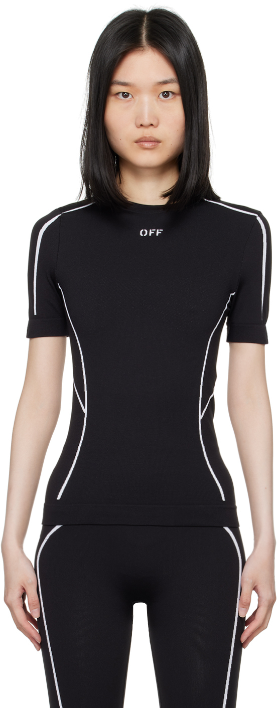 

Черный бесшовный топ Off Stamp Off-White