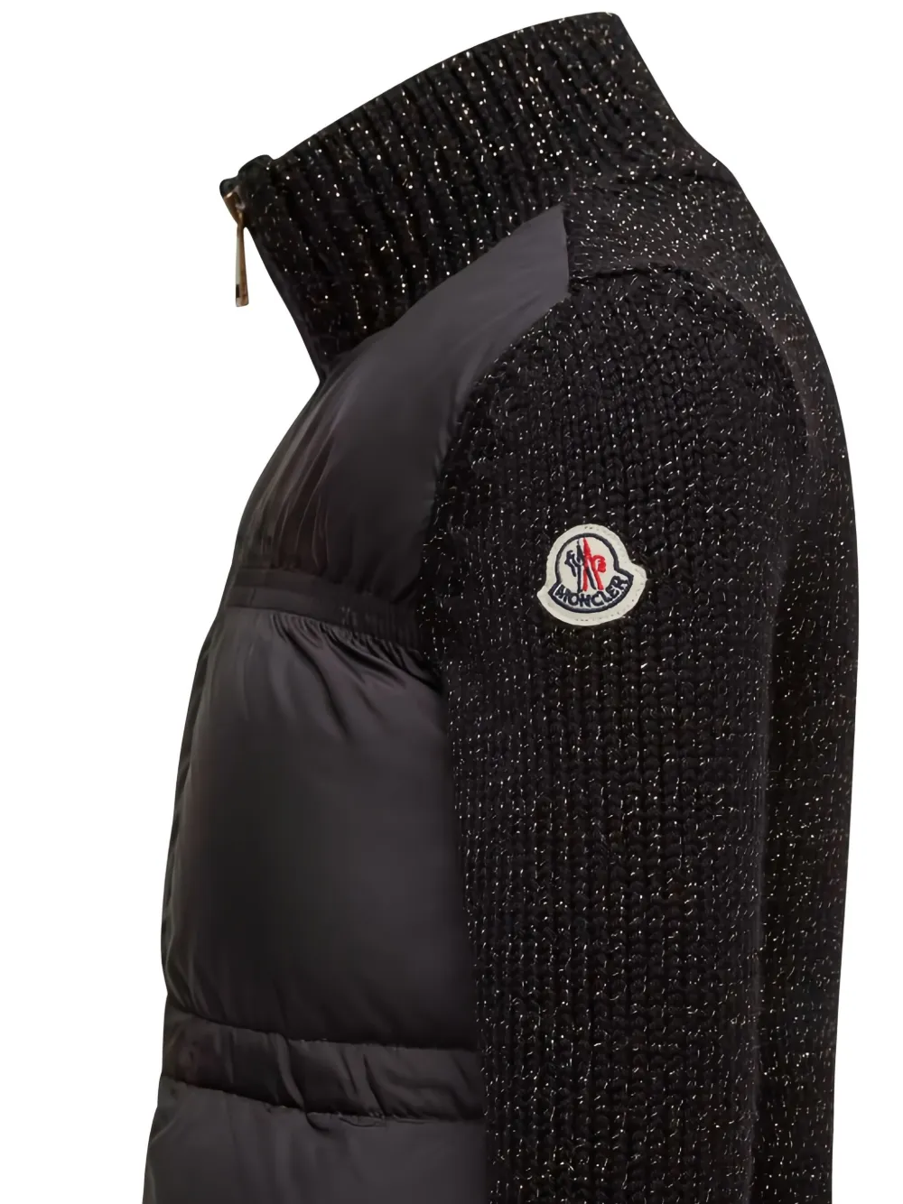 Свитер с панелями на молнии Moncler Enfant, черный — фото 3