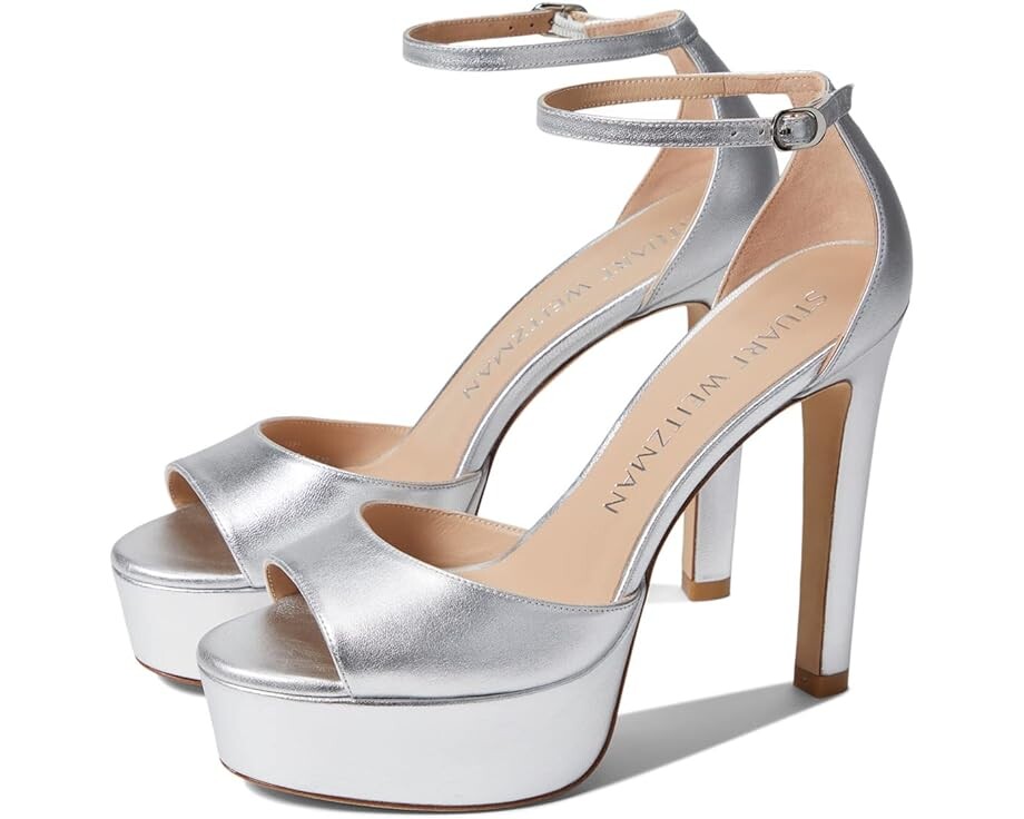 

Туфли Stuart Weitzman Disco Platform Sandal, серебряный