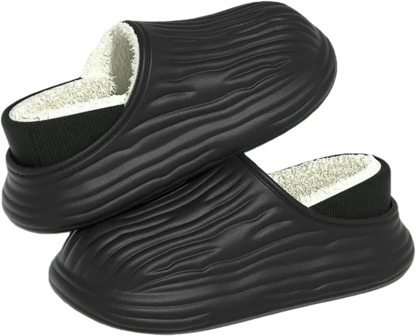 

Домашние тапочки для женщин, зимние, теплые, из хлопка, мягкие, с противоскользящей подошвой, для мужчин и женщин Uebherv, черный