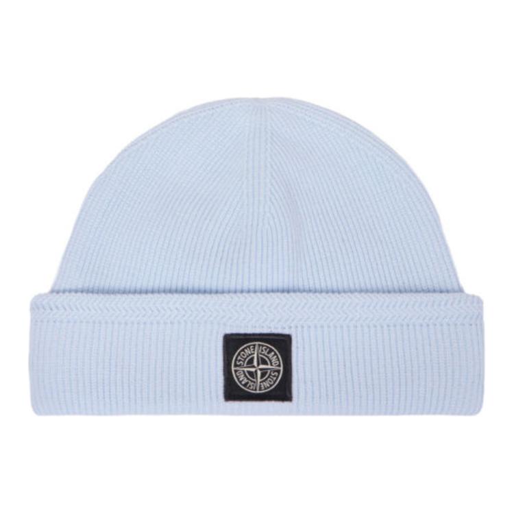 

STONE ISLAND Хлопковая унисекс-шапка небесно-голубого цвета, Sky Blue