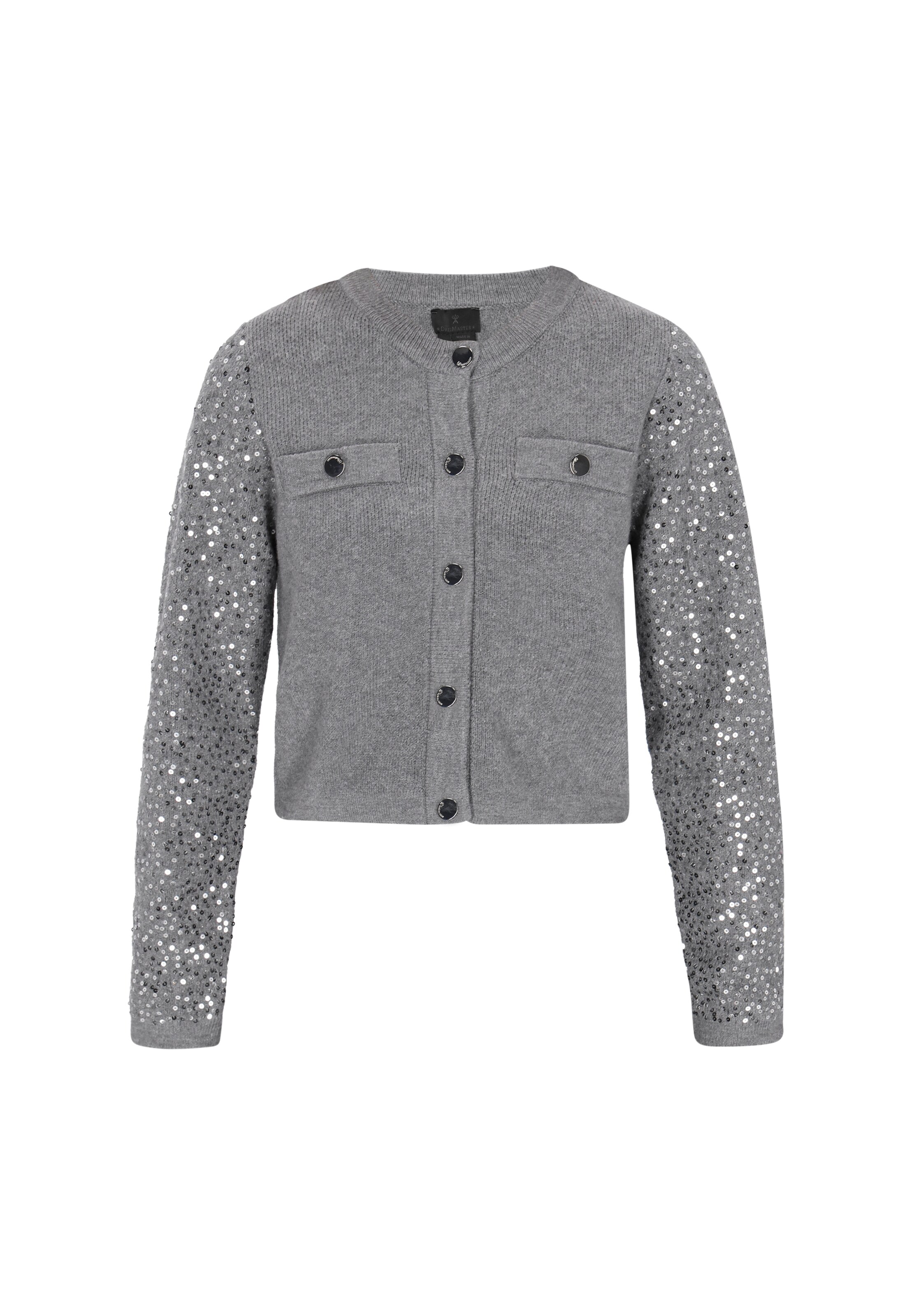 

DreiMaster Klassik Вязаный кардиган в сером цвете