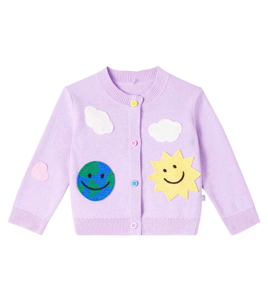 

Детский кардиган из хлопка и шерсти Stella McCartney Kids, фиолетовый