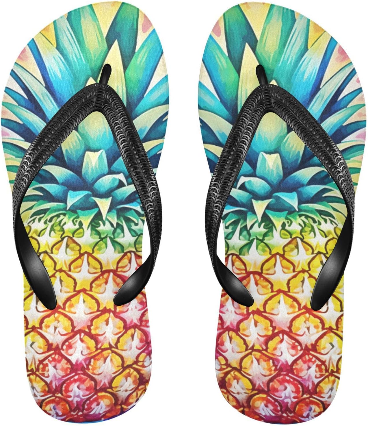 

Сланцы для женщин и мужчин с тропическими листьями, женские шлепанцы, мужские сандалии, шлепанцы для душа, летние нескользящие сланцы для плавания, пляжа и ванной Mnsruu, Pineapple I1089