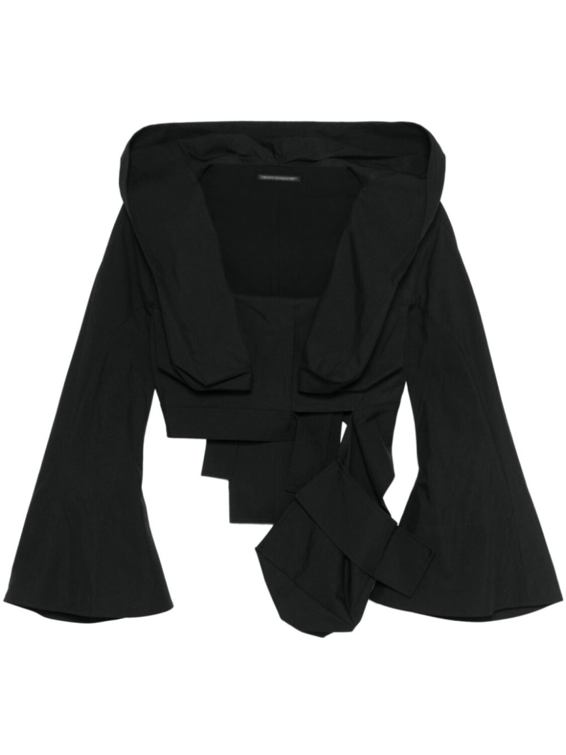 

Yohji Yamamoto укороченная куртка с капюшоном, черный