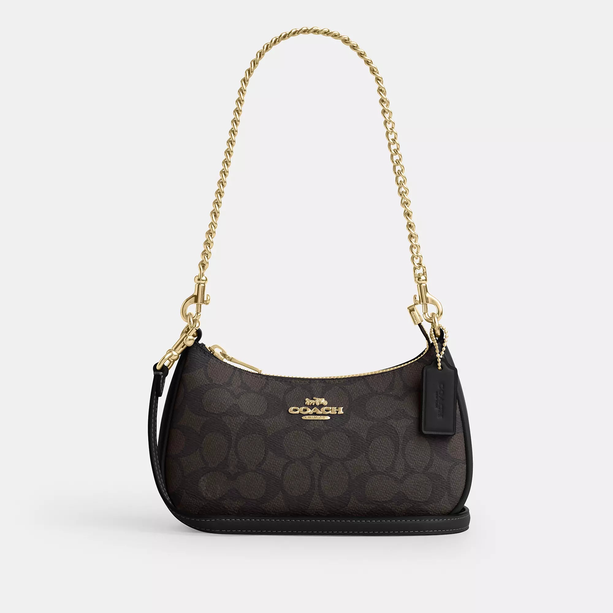 

Coach Outlet Teri Mini сумка через плечо Bag из фирменной ткани, цвет gold/walnut/black, Черный, Coach Outlet Teri Mini сумка через плечо Bag из фирменной ткани, цвет gold/walnut/black