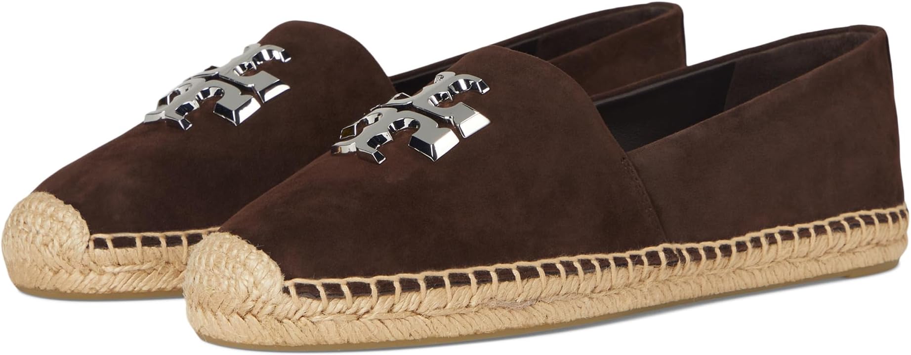 Лоферы Tory Burch Eleanor Espadrille, цвет Dark Cocoa/Silver